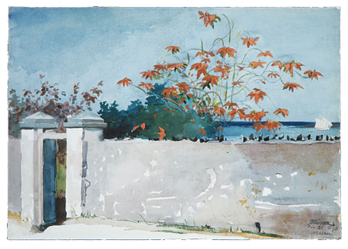 Winslow Homer, A Wall in Nassau...